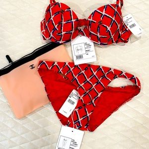 NWT authentic CHANEL 2 piece set SWIMSUIT